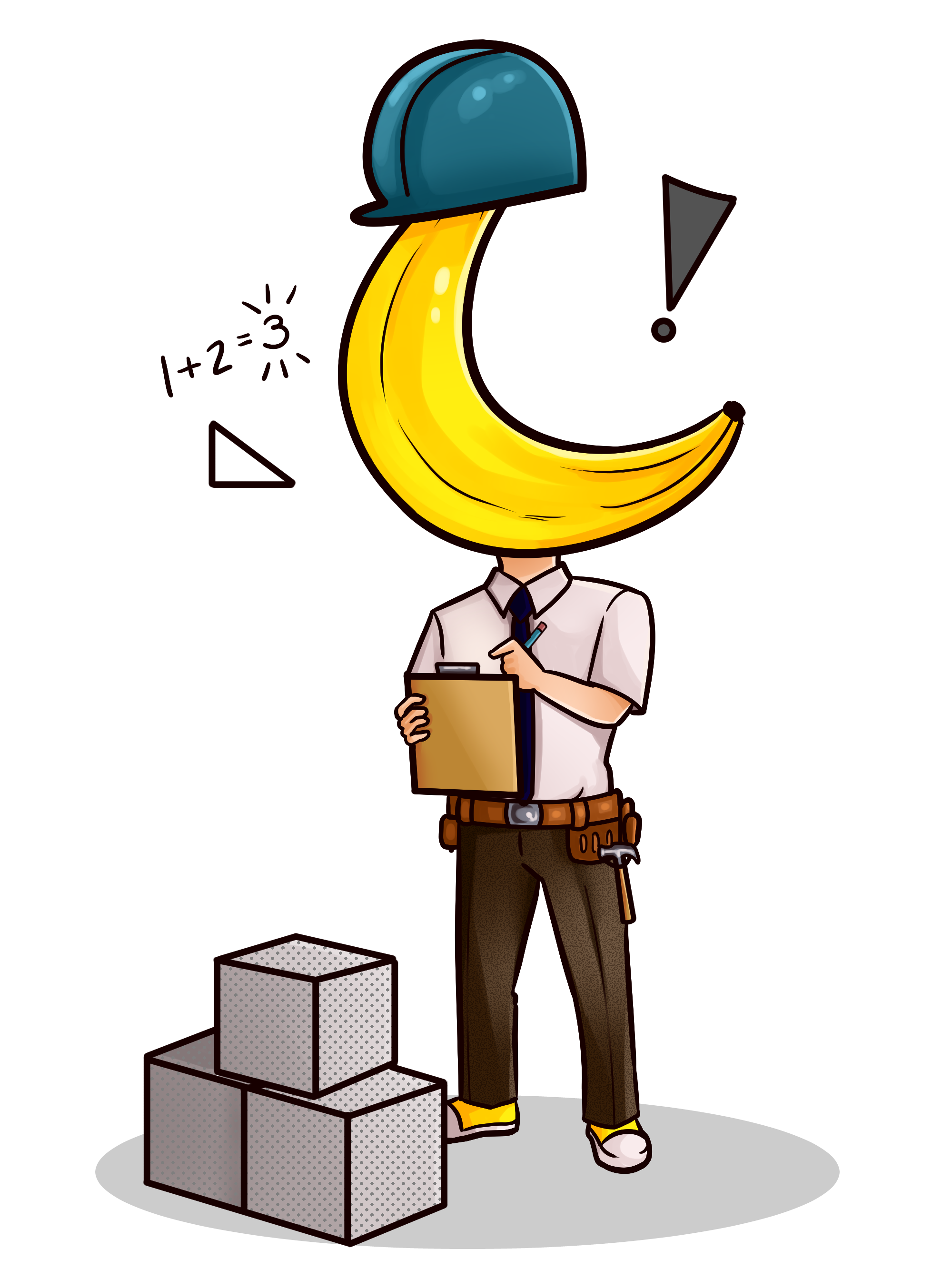 Banana Man in builder gear